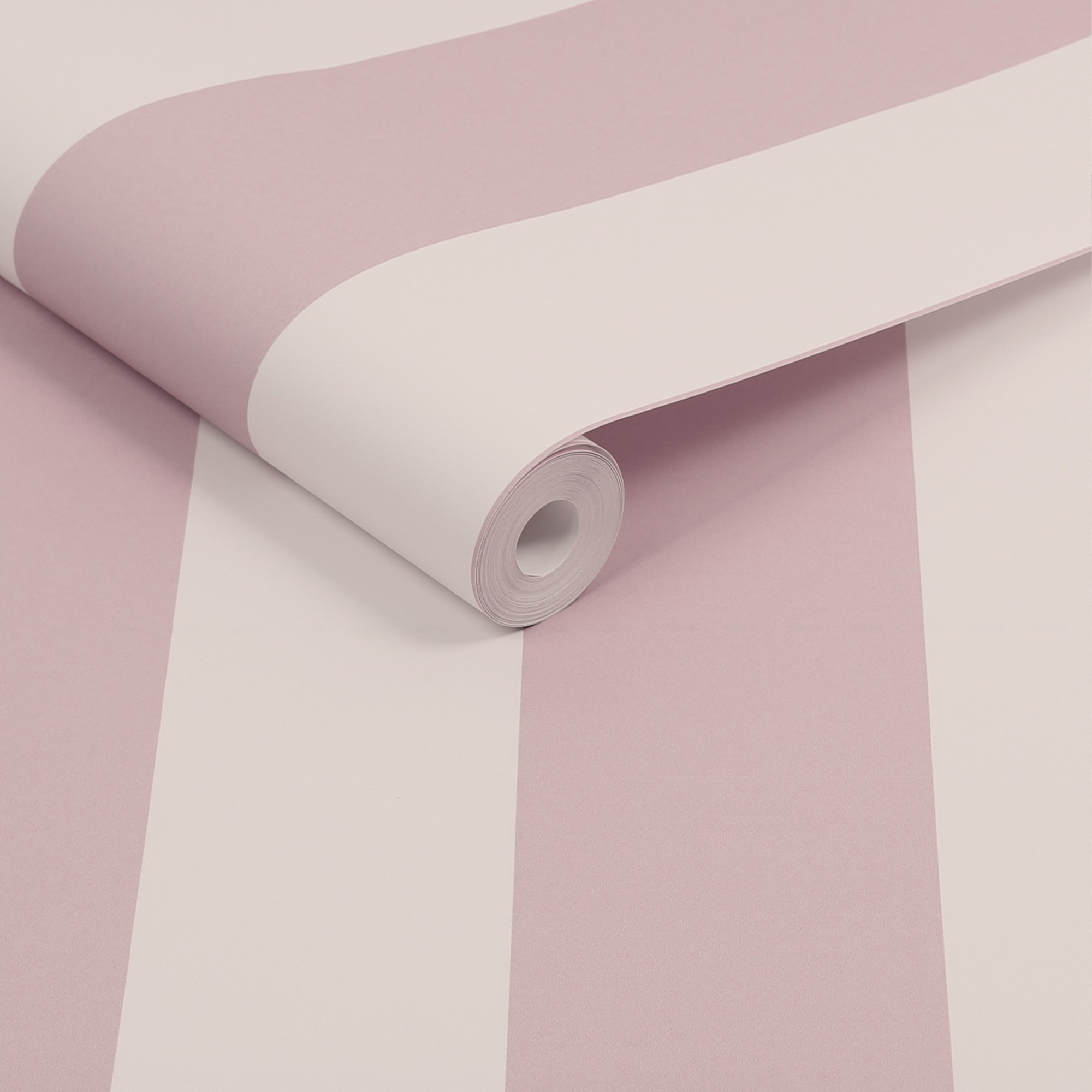 White and pink on sale stripe wallpaper